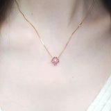 Garden・小花粉紅藍寶石頸鏈 - WILLS JEWELLERY