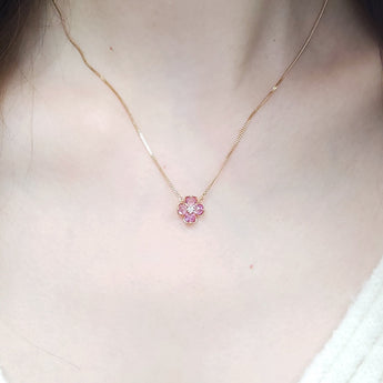 Garden・小花粉紅藍寶石頸鏈 - WILLS JEWELLERY