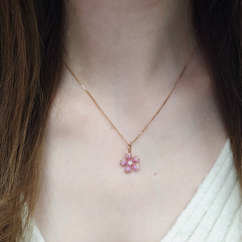 Garden・櫻花粉紅藍寶石頸鏈 - WILLS JEWELLERY