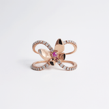 Garden・蝴蝶粉紅藍寶石戒指 - WILLS JEWELLERY