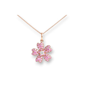Garden・櫻花粉紅藍寶石頸鏈 - WILLS JEWELLERY