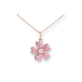 Garden・櫻花粉紅藍寶石頸鏈 - WILLS JEWELLERY