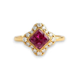 Garden・Mosaic 四葉戒指．鴿血紅紅寶石 - WILLS JEWELLERY