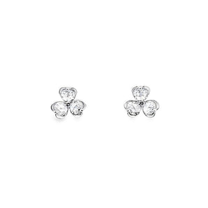 三葉草耳環．鑽石 II - WILLS JEWELLERY