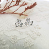 三葉草耳環．鑽石 II - WILLS JEWELLERY