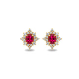 經典花漾耳環．酒紅色紅寶石 II - WILLS JEWELLERY