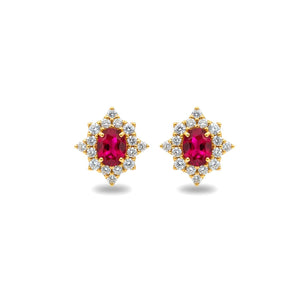 經典花漾耳環．酒紅色紅寶石 II - WILLS JEWELLERY