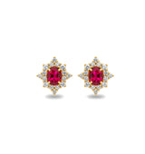 經典花漾耳環．酒紅色紅寶石 II - WILLS JEWELLERY