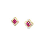 公主耳環．酒紅色紅寶石 - WILLS JEWELLERY