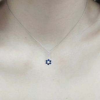 花形吊墮 · 皇家藍藍寶石 - WILLS JEWELLERY