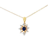 綻放花漾頸鏈．墨藍色藍寶石 - WILLS JEWELLERY