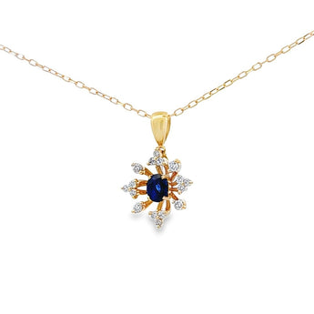 綻放花漾頸鏈．墨藍色藍寶石 - WILLS JEWELLERY