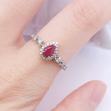 水滴戒指．鴿血紅紅寶石 - WILLS JEWELLERY