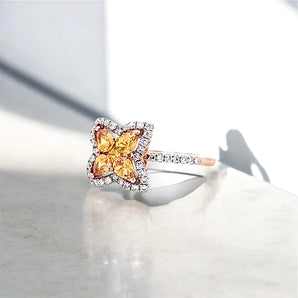 小花戒指．黃色藍寶石 - WILLS JEWELLERY