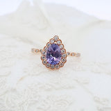 梨形圍鑽戒指 · 薰衣草藍寶石 - WILLS JEWELLERY