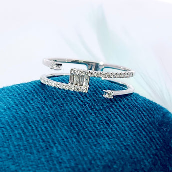 簡約線條戒指．鑽石 - WILLS JEWELLERY