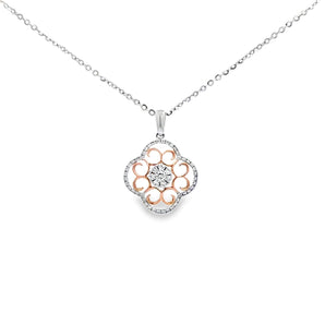 鏤空花朵吊墜．鑽石 - WILLS JEWELLERY