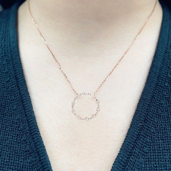 圓圈頸鏈・鑽石 - WILLS JEWELLERY