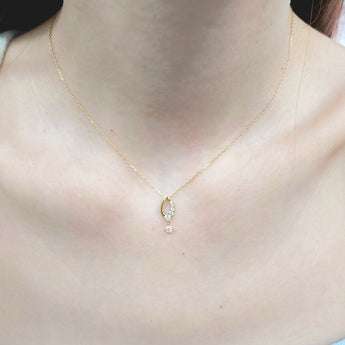 水滴頸鏈．鑽石 - WILLS JEWELLERY