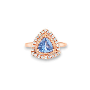 三角形戒指 · 天藍色藍寶石 - WILLS JEWELLERY