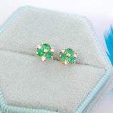 小花耳環・綠寶石 - WILLS JEWELLERY