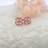 四葉草耳環．粉紅色藍寶石 - WILLS JEWELLERY