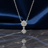 雙花鑽石項鍊 - WILLS JEWELLERY