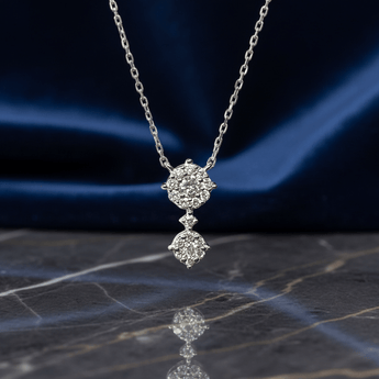 雙花鑽石項鍊 - WILLS JEWELLERY