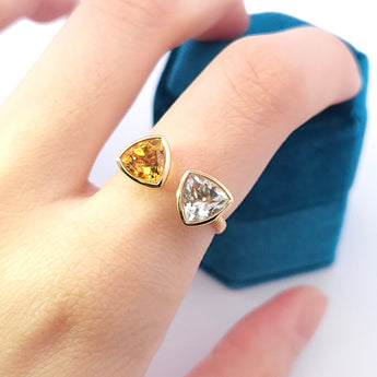 開口戒指・紫晶及黄晶 - WILLS JEWELLERY