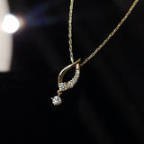 水滴頸鏈．鑽石 - WILLS JEWELLERY