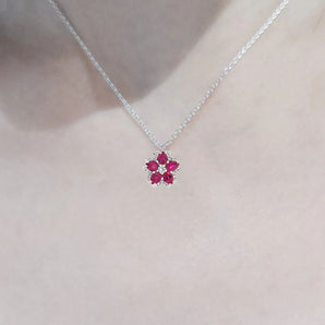 花形吊墮・紅寶石 - WILLS JEWELLERY