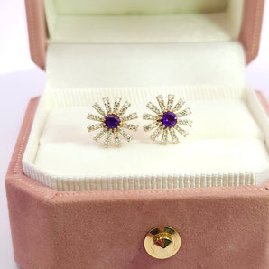 花漾耳環・紫晶 - WILLS JEWELLERY