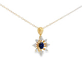 綻放花漾頸鏈．墨藍色藍寶石 - WILLS JEWELLERY