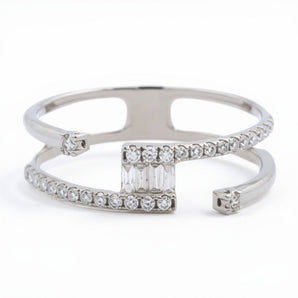 簡約線條戒指．鑽石 - WILLS JEWELLERY