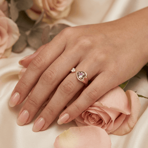 心心開口戒指・紫晶 - WILLS JEWELLERY