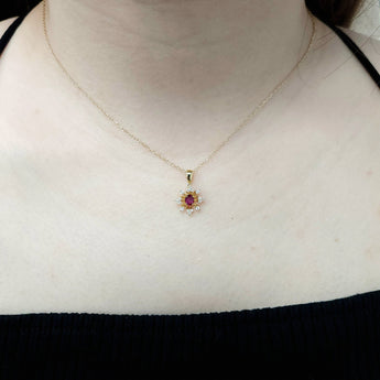 綻放花漾頸鏈．鴿血紅紅寶石 - WILLS JEWELLERY