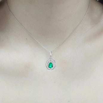 水滴頸鏈・綠寶石 - WILLS JEWELLERY