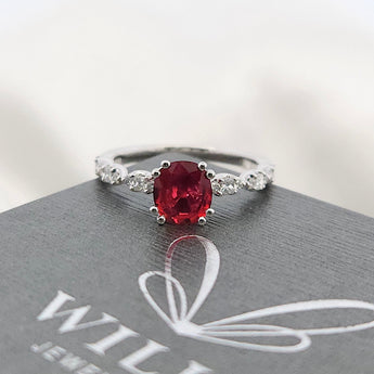 絲帶戒指．紅色尖晶石 - WILLS JEWELLERY