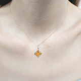 小花吊墜．黃色藍寶石 - WILLS JEWELLERY