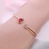 心心手鐲．紅色紅寶石 - WILLS JEWELLERY