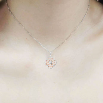 鏤空花朵吊墜．鑽石 - WILLS JEWELLERY