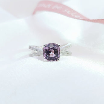 流線感戒指．紫色尖晶石 - WILLS JEWELLERY