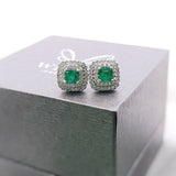 雙層圍鑽耳環 · 宮廷綠綠寶石 - WILLS JEWELLERY