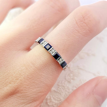 藍白相間戒指．藍寶石 - WILLS JEWELLERY