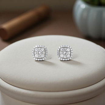 簡約圍鑽鑽石耳環 - WILLS JEWELLERY