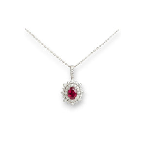 復古宮廷風頸鏈．紅色紅寶石 - WILLS JEWELLERY