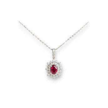 復古宮廷風頸鏈．紅色紅寶石 - WILLS JEWELLERY