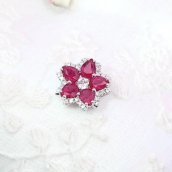 花形吊墮・紅寶石 - WILLS JEWELLERY