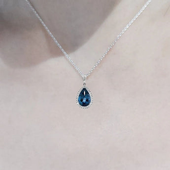 水滴吊墮・倫敦藍晶 - WILLS JEWELLERY