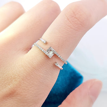 簡約線條戒指．鑽石 - WILLS JEWELLERY